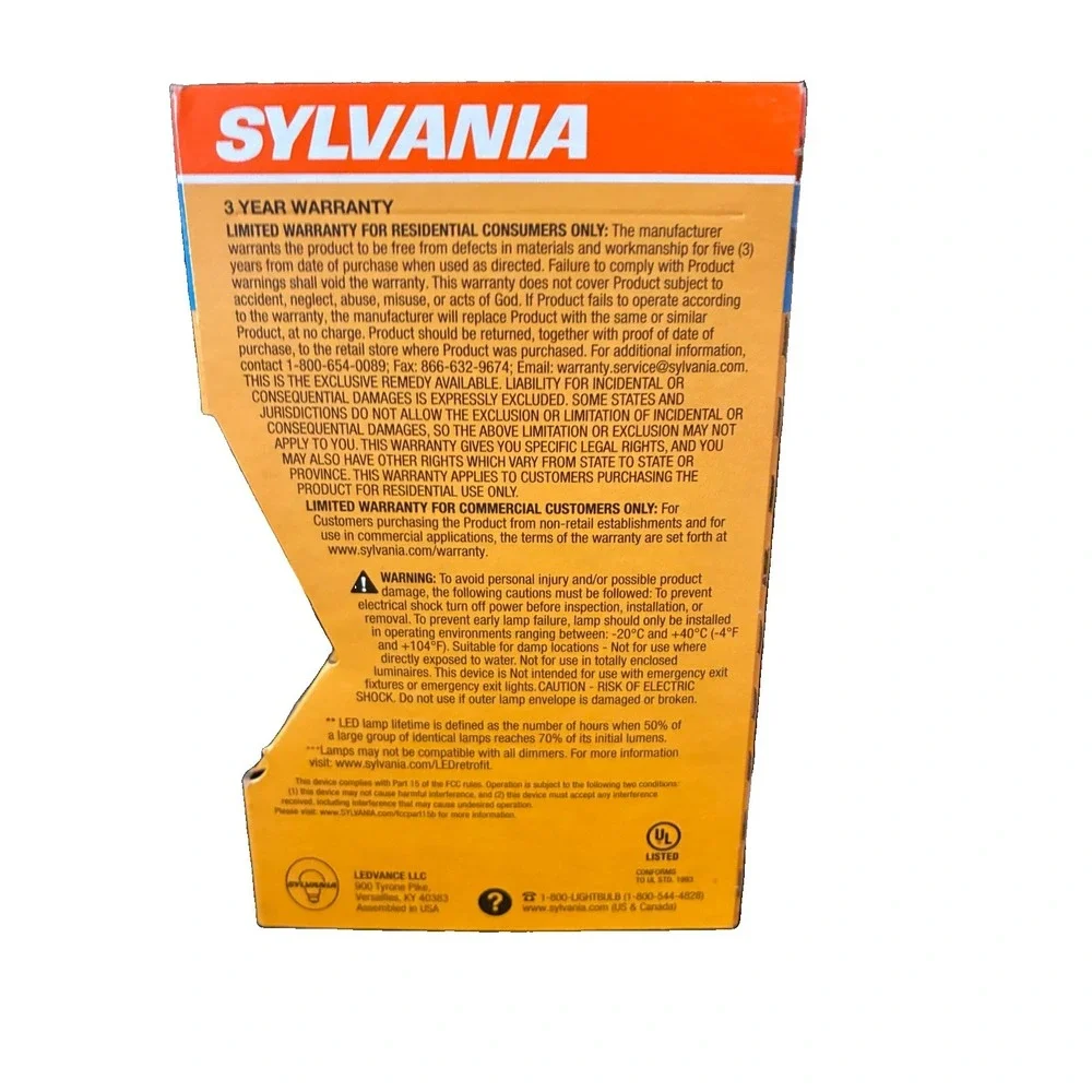 SYLVANIA 65W 120V Indoor Flood BR30 Light Bulb 650 Lumens New in Box Soft White